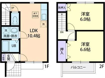 GREEN ROOF(2LDK/1階)の間取り写真