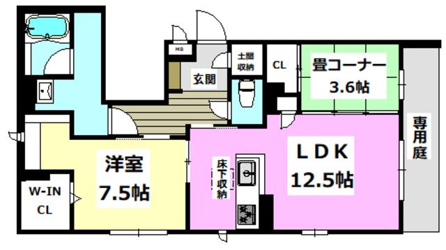LA MAISON ROSE(2LDK/1階)の間取り写真