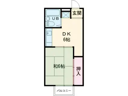 アメニティ八幡(1DK/2階)の間取り写真