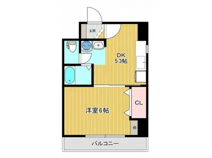 クヴェレセイキビル(1K/6階)の間取り写真