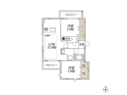 パストラル光が丘(2LDK/3階)の間取り写真