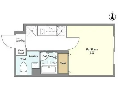 ガーデンレジデンス恵比寿(1K/2階)の間取り写真