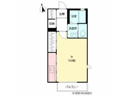 ディアスYN(ワンルーム/2階)の間取り写真