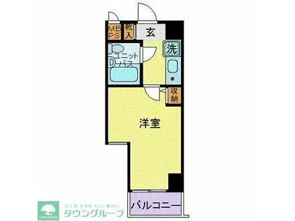 ライオンズプラザ平塚宝町(1K/6階)の間取り写真