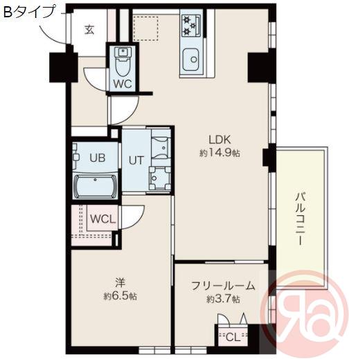 ブルーノ北畠(2LDK/2階)の間取り写真