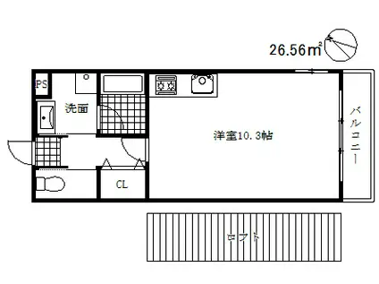 アネシスコート門口(ワンルーム/7階)の間取り写真