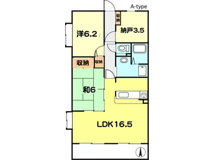 ルネスけやき台(3LDK/2階)の間取り写真