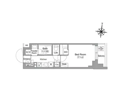 コンフォリア・リヴ大崎(1K/5階)の間取り写真