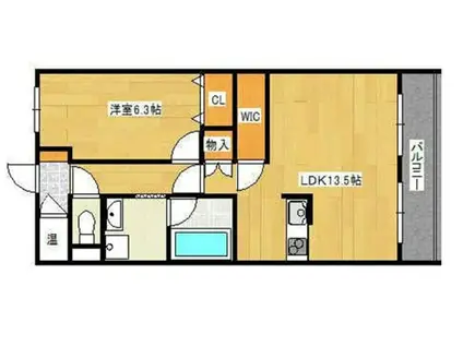 フレグランス大日(1LDK/3階)の間取り写真