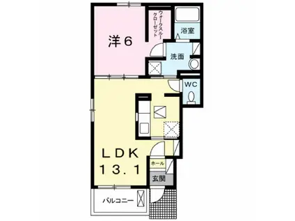 クラール VI(1LDK/1階)の間取り写真