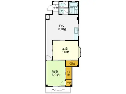 三幸ビル(2DK/3階)の間取り写真