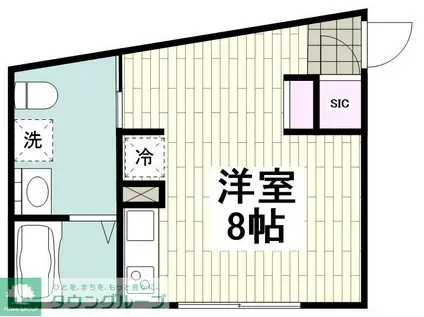 エアリアル西小山(ワンルーム/3階)の間取り写真