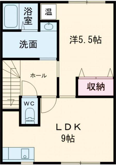 ＪＲ函館本線 旭川駅 徒歩20分 2階建 築11年(1DK/2階)の間取り写真