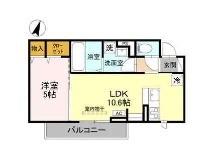 CLASSEUM幸西III 103(1LDK/1階)の間取り写真