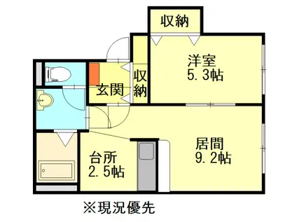 サウスコーポB(1LDK/1階)の間取り写真