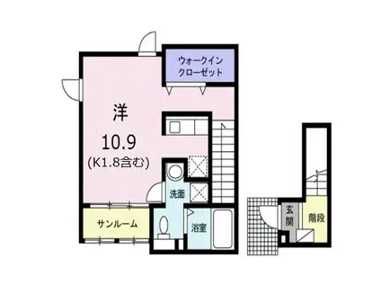 シャルマン ミチ FP(ワンルーム/2階)の間取り写真