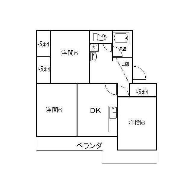 青葉ハイツ(3DK/2階)の間取り写真