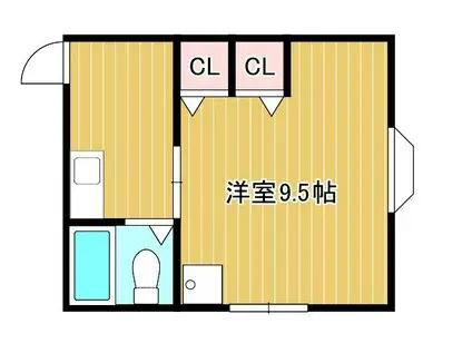 ホワイトハイツ(1K/1階)の間取り写真