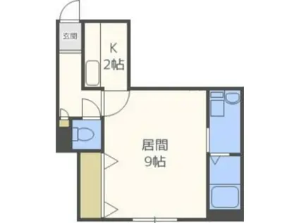 LEESPACE北10条I(1K/3階)の間取り写真