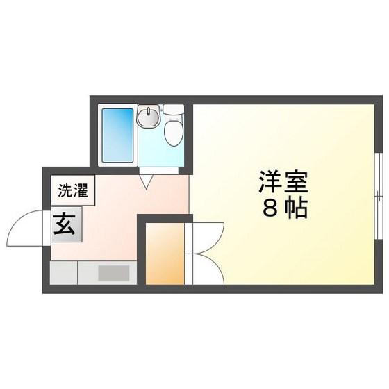 京山サンコーポ(1K/1階)の間取り写真