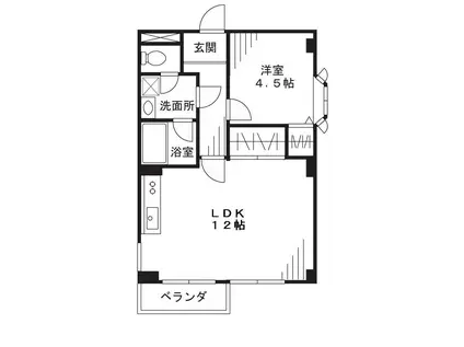 第2レアヒビル(1LDK/3階)の間取り写真