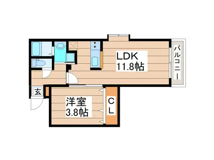 リバブルハイツV(2K/2階)の間取り写真