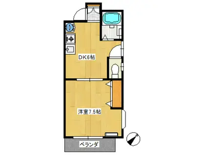 セイコウハウス(1K/1階)の間取り写真