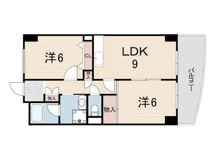 パークモダン伊丹(2LDK/5階)の間取り写真