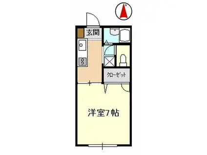 棒屋第1半田ハイツA(1K/2階)の間取り写真