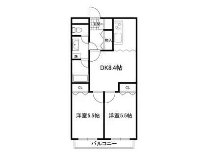メゾン・ド・WASON(2DK/2階)の間取り写真