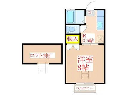 リバティハウス(1K/2階)の間取り写真