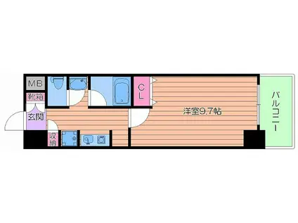 アリヴィオ夕陽ヶ丘(1K/7階)の間取り写真