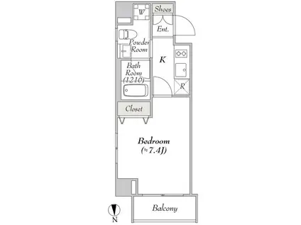 ミリア・レジデンス長原(1K/5階)の間取り写真