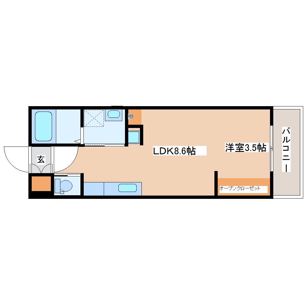 ボンボヤージュ(1LDK/1階)の間取り写真