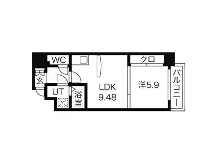 ベレーサ葵(1LDK/6階)の間取り写真
