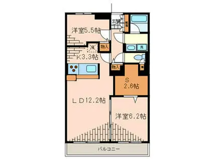 クレセントコート柏(ワンルーム/1階)の間取り写真