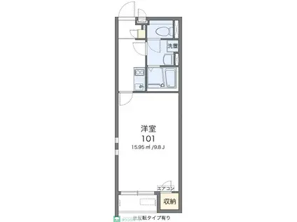 クレイノHOLYII(1K/1階)の間取り写真