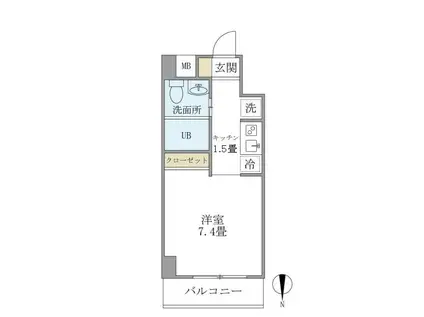 KDXレジデンス御徒町(1K/6階)の間取り写真