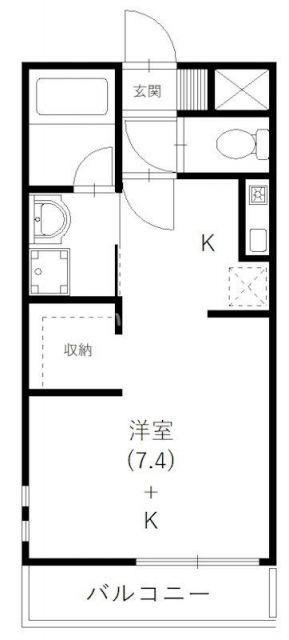 ララヒルズ PART1(ワンルーム/1階)の間取り写真
