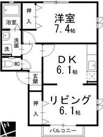 ラヴィーヌ(1LDK/2階)の間取り写真