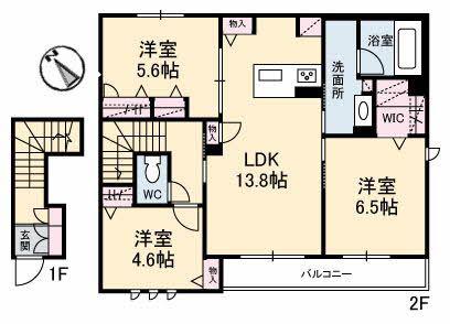 ソレアード(3LDK/2階)の間取り写真