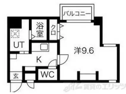 エヌエム・スワサント・トワ(1K/3階)の間取り写真