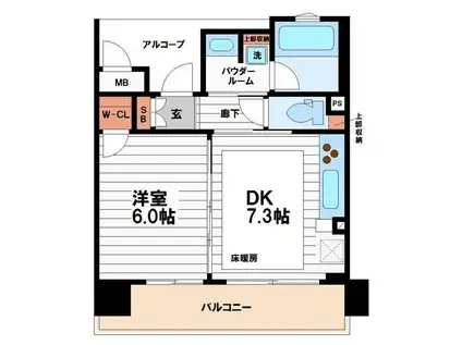 クリスタルエグゼ心斎橋(1DK/8階)の間取り写真