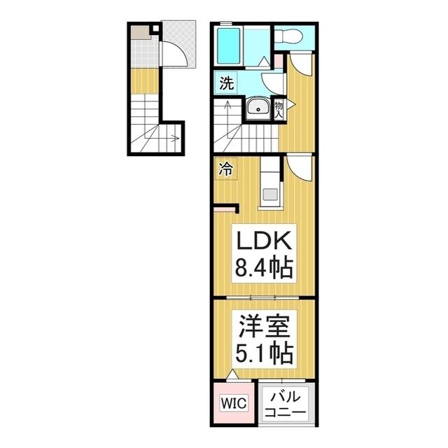 レインボー(1LDK/2階)の間取り写真