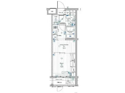 プレミアムキューブ大岡山DEUX(1DK/2階)の間取り写真