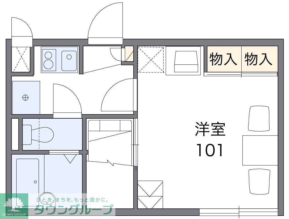 レオパレスPINO(1K/2階)の間取り写真