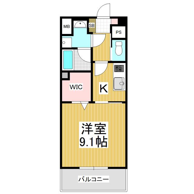 コンフォーティア広丘野村(1K/8階)の間取り写真