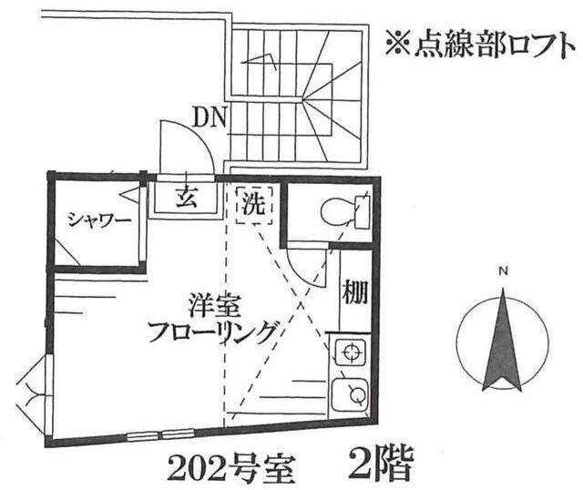 WISTERIA(ワンルーム/2階)の間取り写真