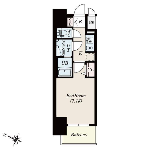 S-RESIDENCE熱田一番(1K/11階)の間取り写真
