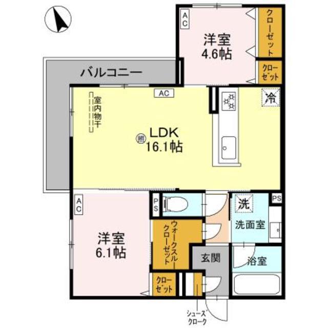 ファブール東羽衣(2LDK/3階)の間取り写真